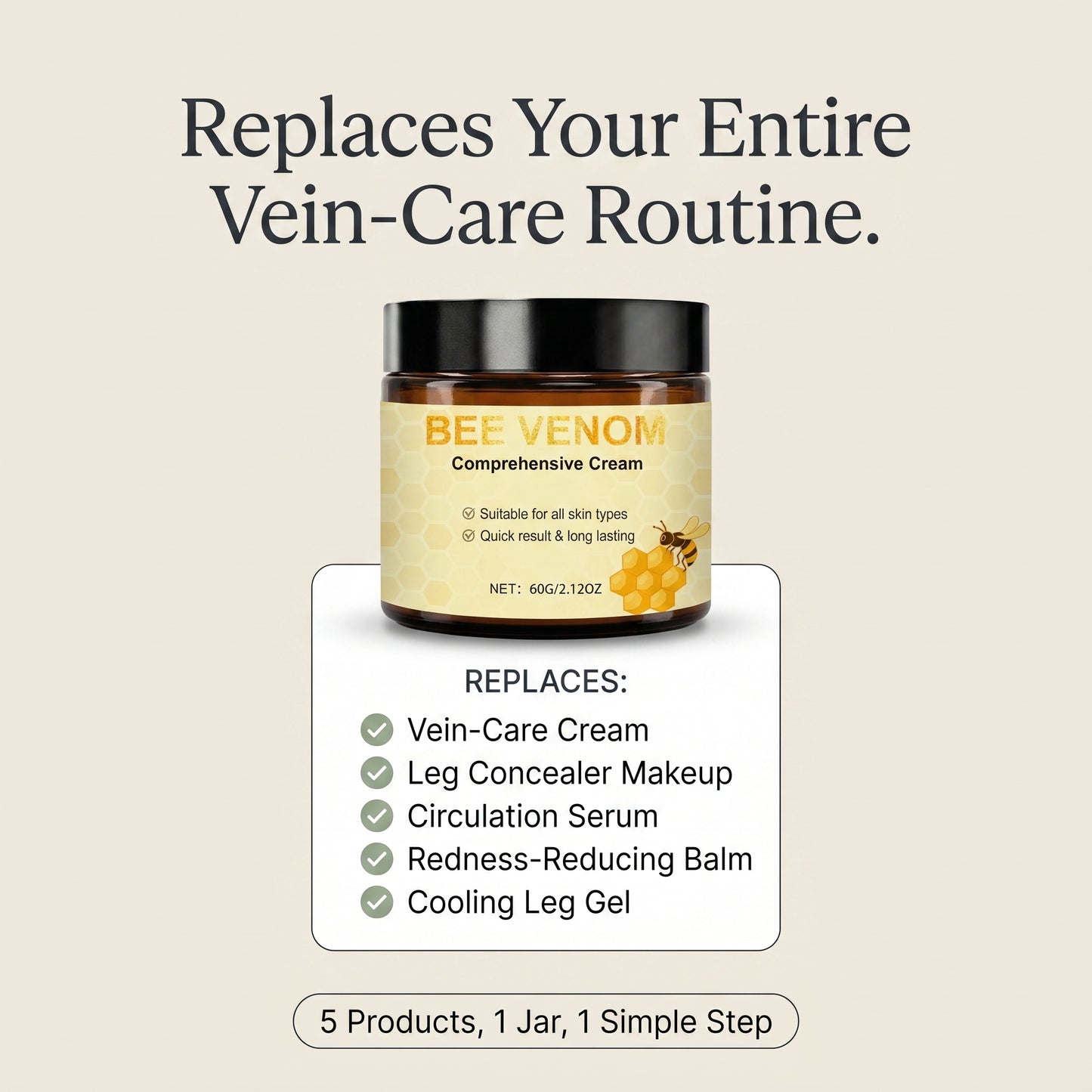 Anti Spider Vein System - Bee Venom Ointment & 8 Herbal Extracts